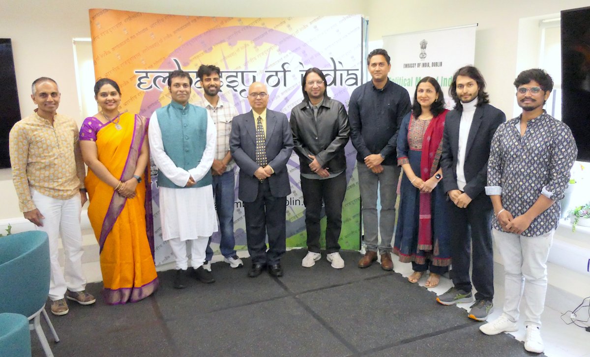 India in Ireland (Embassy of India, Dublin) (@indiainireland) on Twitter photo Ambassador of India to Ireland H.E. Shri <a href="/AkhileshIFS/">Akhilesh Mishra, Indian Ambassador to Ireland</a> had a meeting with Ustad Shakir Khan, (Sitar), recipient of the Sangeet Natak Akademi Yuva Puraskar Ambassador of India to Ireland H.E. Shri <a href="/AkhileshIFS/">Akhilesh Mishra, Indian Ambassador to Ireland</a> had a meeting with Ustad Shakir Khan, (Sitar), recipient of the Sangeet Natak Akademi Yuva Puraskar