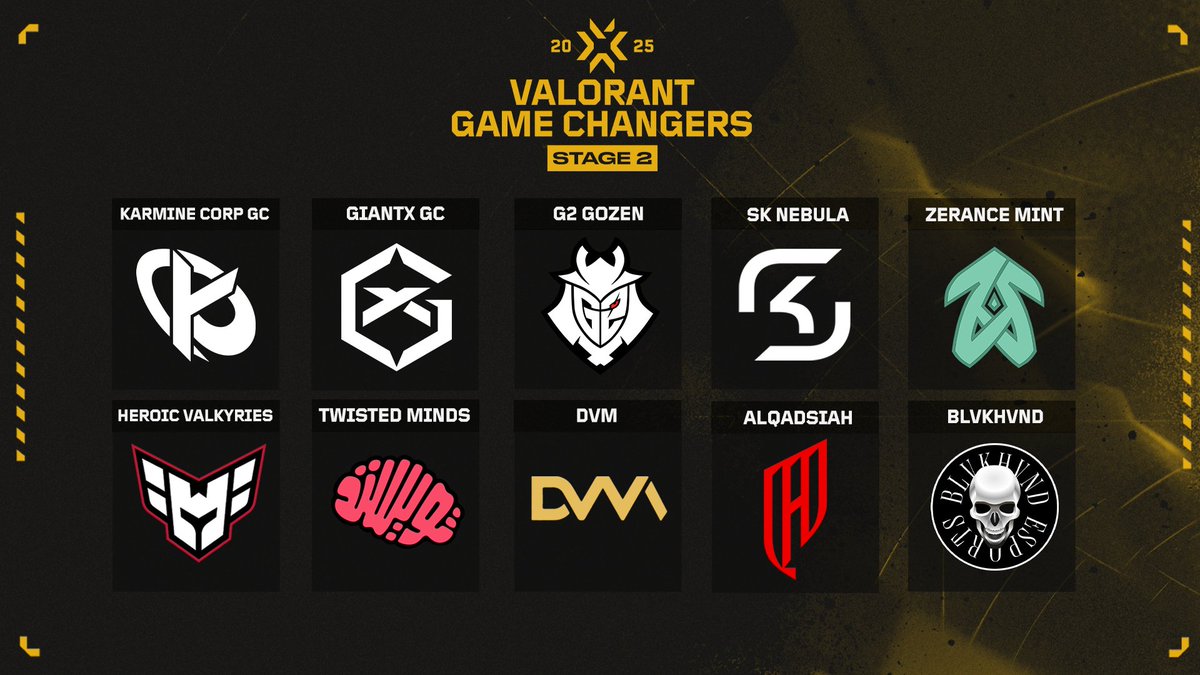 The #VCTGameChangersEMEA Stage 2 teams!