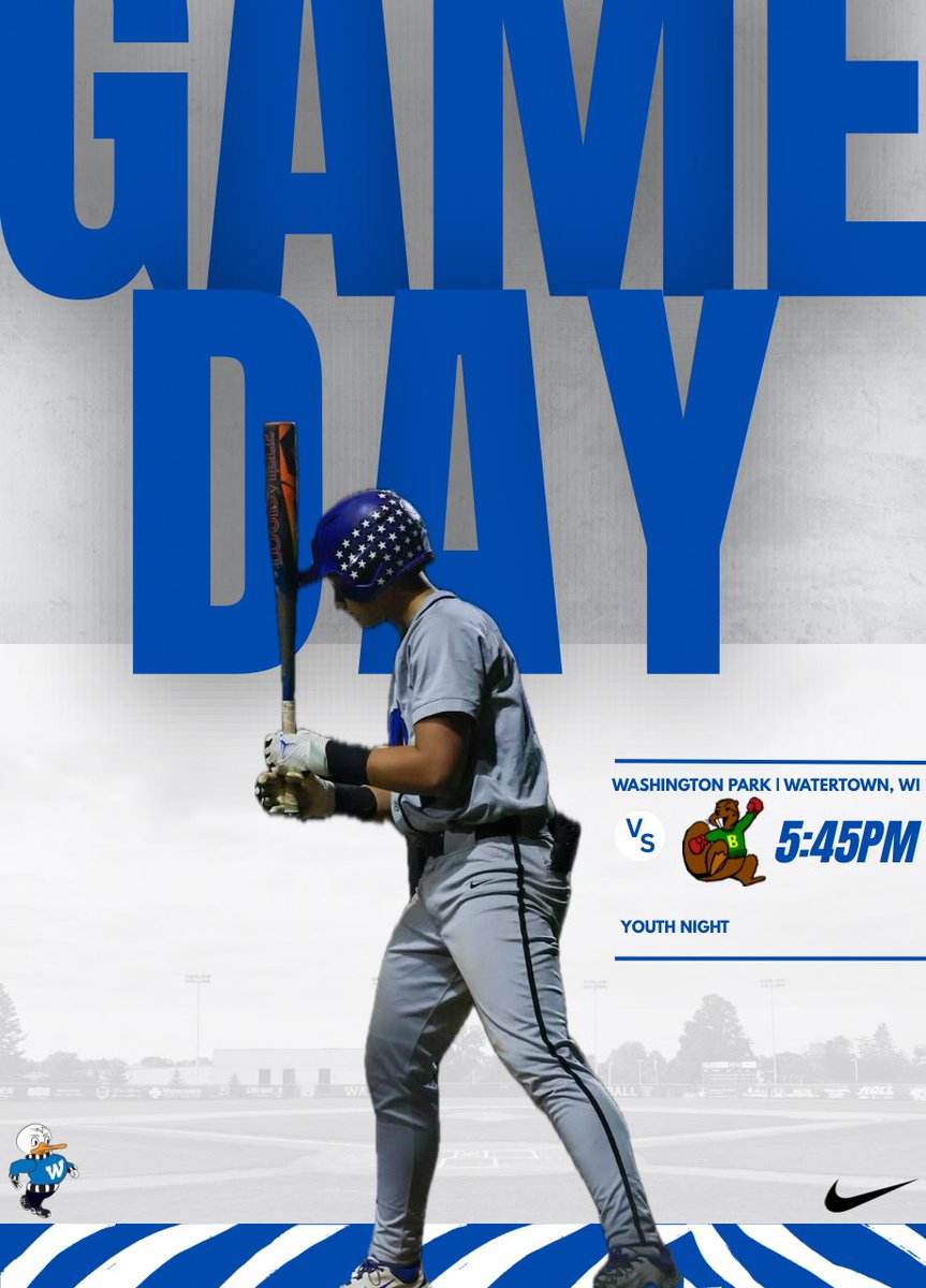 GAMEDAY
📍 Washington Park
⏰ 5:45pm
🆚 Beaver Dam 
🌟 Youth Night 
🔵⚪️ Go Goslings!