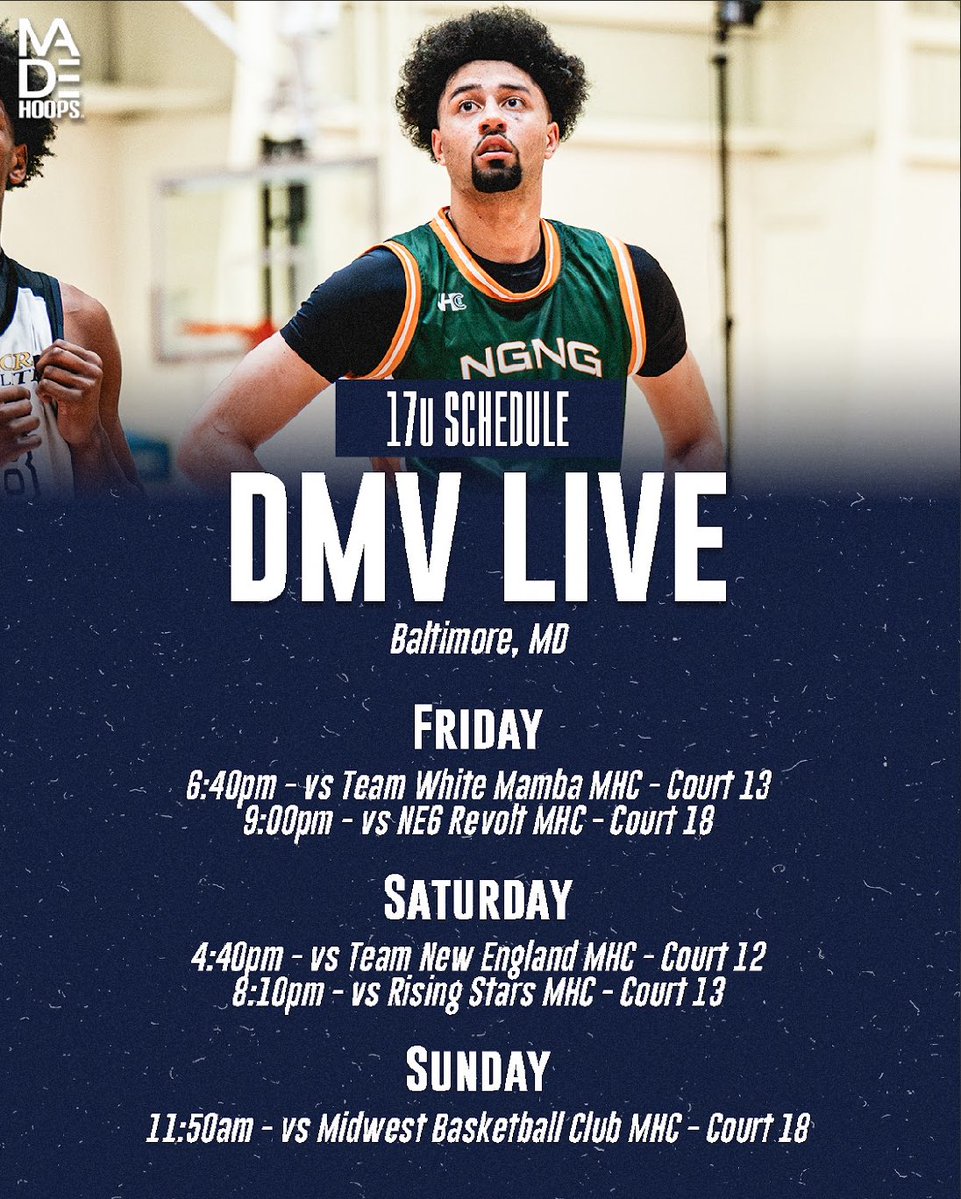 Ira Wilson (@irawilson2025) on Twitter photo Coaches, I’m excited to be playing in the MADE Hoops DMV LIVE this weekend, here is my game schedule. <a href="/ng_ngbasketball/">No Guts No Glory Basketball</a> Coaches, I’m excited to be playing in the MADE Hoops DMV LIVE this weekend, here is my game schedule. <a href="/ng_ngbasketball/">No Guts No Glory Basketball</a>