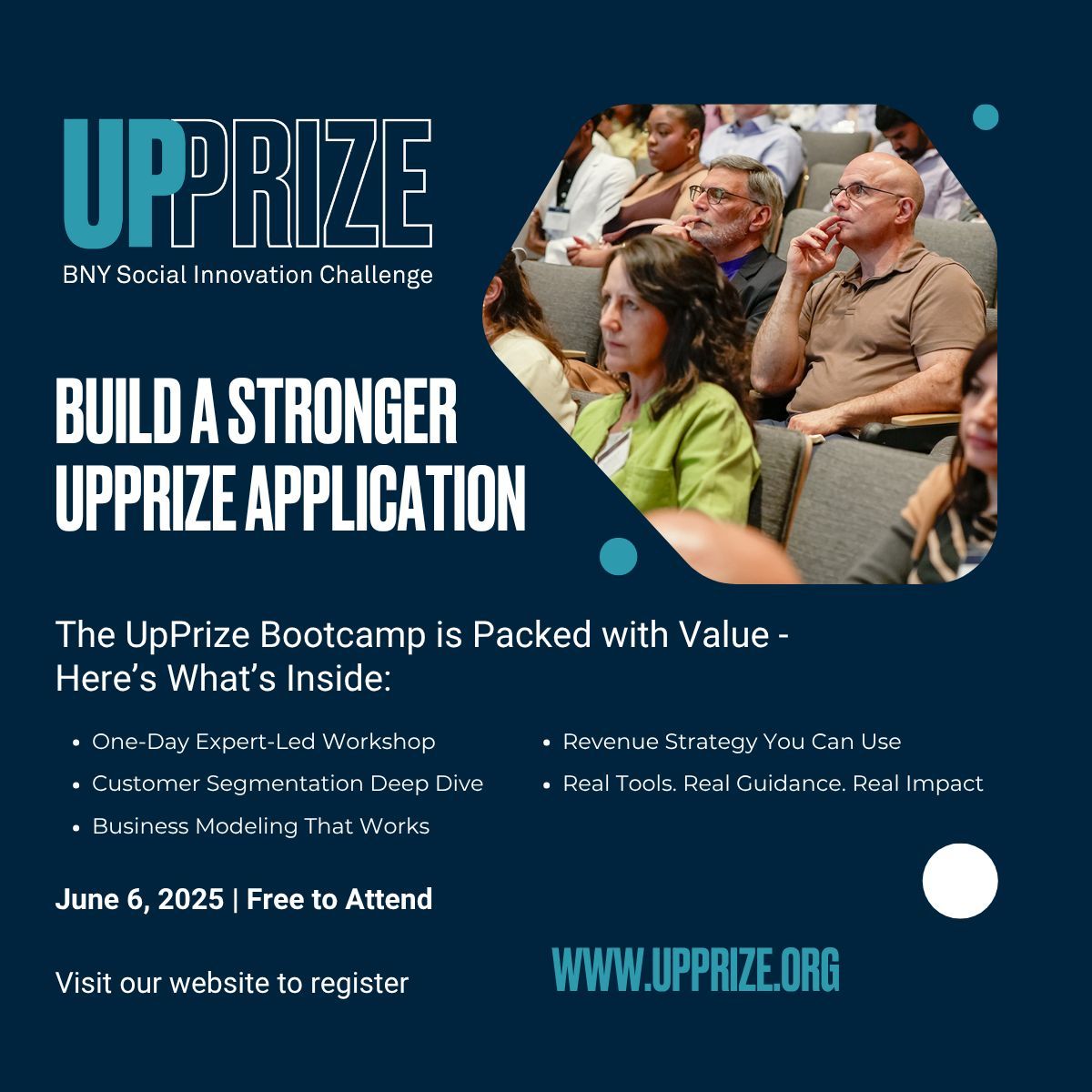 📅 Join us June 6 for the free UpPrize Bootcamp — a one-day, expert-led workshop to strengthen your 2025 UpPrize application.

💡 Topics include customer segmentation, business modeling &amp; revenue strategy.

🔗 Reserve your spot: buff.ly/RJUHcme