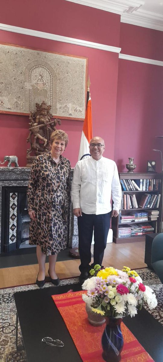 India in Ireland (Embassy of India, Dublin) (@indiainireland) on Twitter photo Ambassador of India to Ireland H.E. Shri <a href="/AkhileshIFS/">Akhilesh Mishra, Indian Ambassador to Ireland</a> had a meeting with Ms.<a href="/EllenGunning/">Ellen Gunning</a> , MA, MIAPR, NUJ, Chief Executive Officer, Mettacomms
@meaindia
<a href="/IndianDiplomacy/">Indian Diplomacy</a> Ambassador of India to Ireland H.E. Shri <a href="/AkhileshIFS/">Akhilesh Mishra, Indian Ambassador to Ireland</a> had a meeting with Ms.<a href="/EllenGunning/">Ellen Gunning</a> , MA, MIAPR, NUJ, Chief Executive Officer, Mettacomms
@meaindia
<a href="/IndianDiplomacy/">Indian Diplomacy</a>
