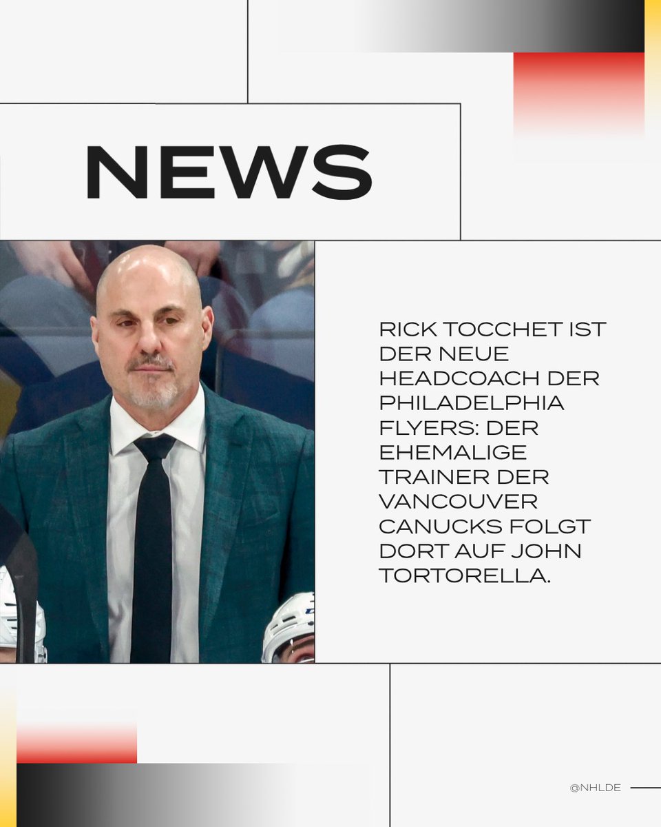 NHLde's tweet photo. Die Philadelphia Flyers haben einen neuen Trainer - und der ist kein Unbekannter! 😎
#LetsGoFlyers | @nhlflyers | #Tocchet https://t.co/5TWxRFwyDW