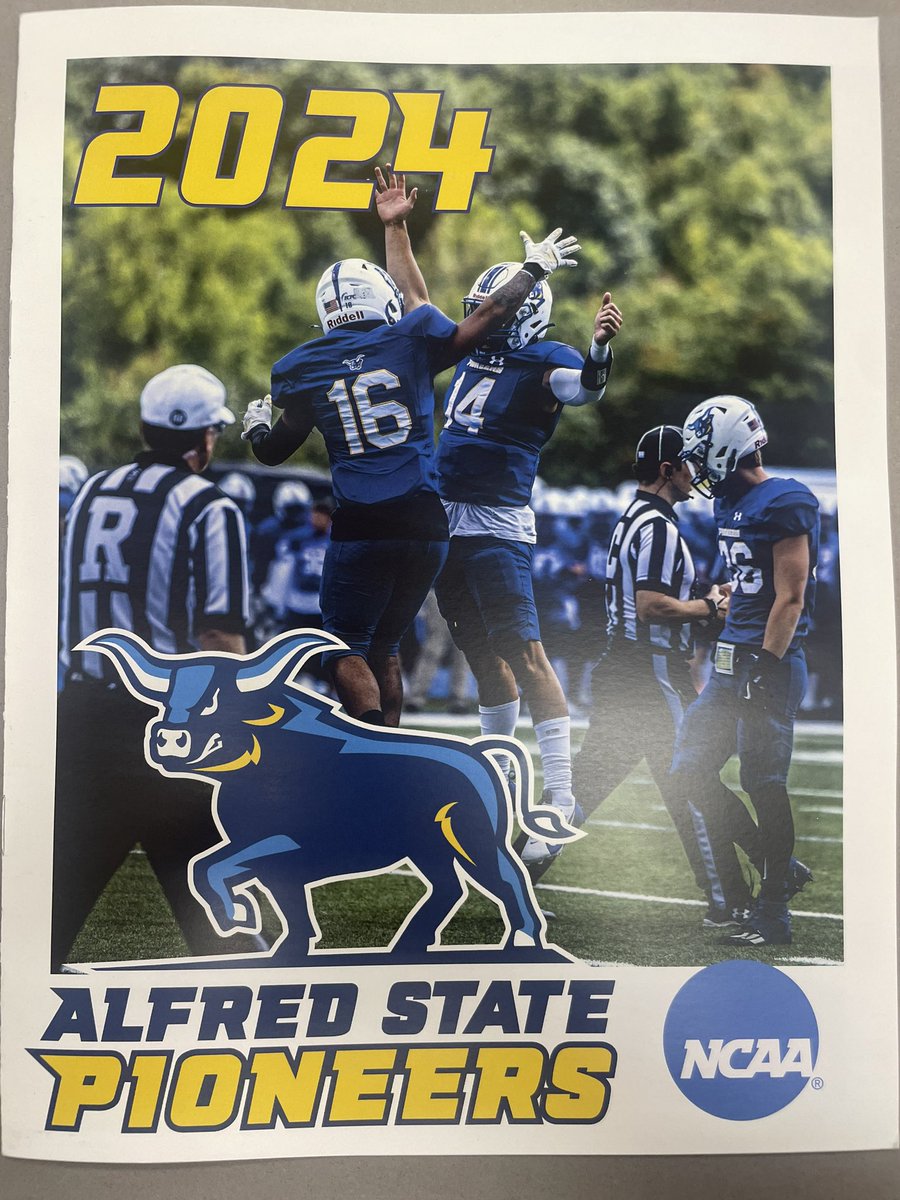 It was great talking to <a href="/CoachOwenAlbers/">Owen Albers</a> about <a href="/ALFREDSTATEFB/">ALFRED STATE FOOTBALL</a>. 🔵🟡