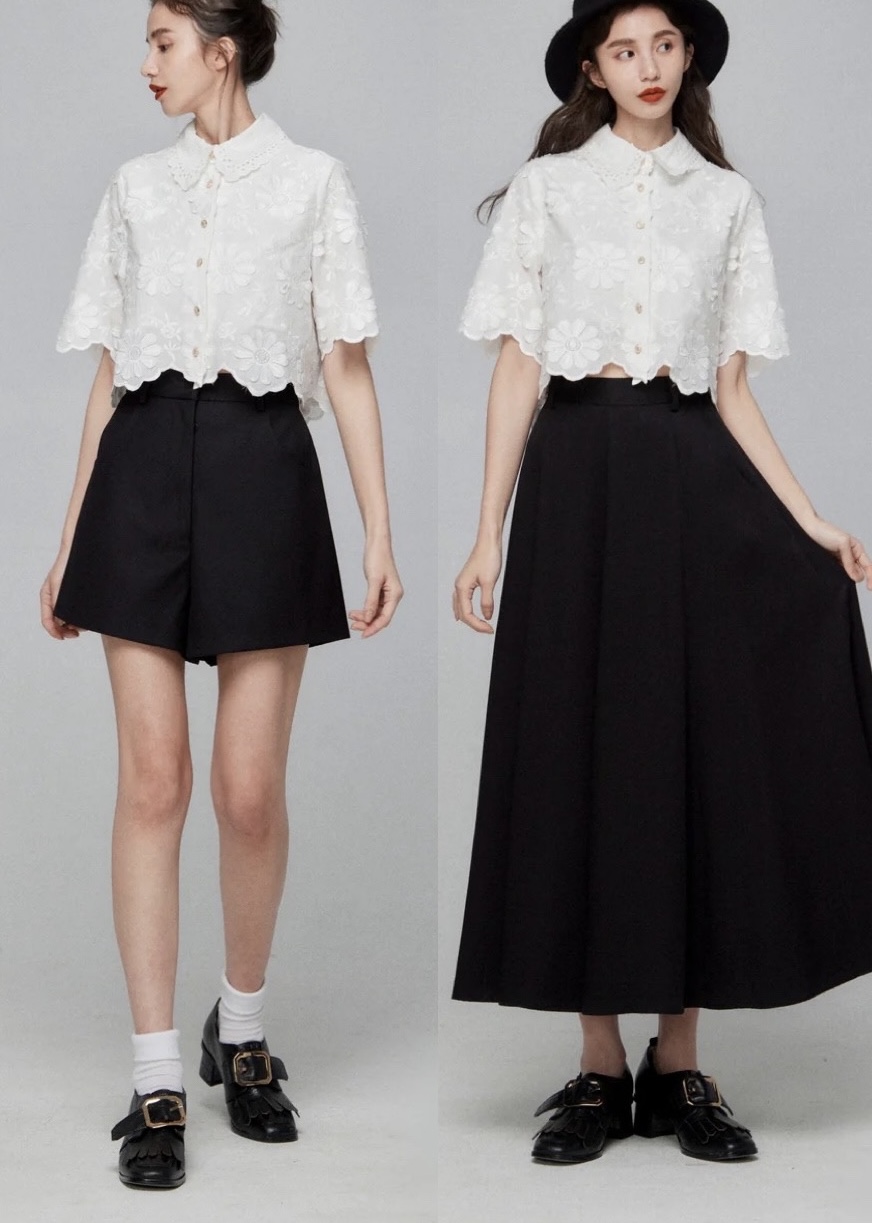 tnewties テレビで見た彼女　エンブロイダリーシャツ　M テレビで見た彼女】レースエンブロイダリーシャツ トゥエンティーズ