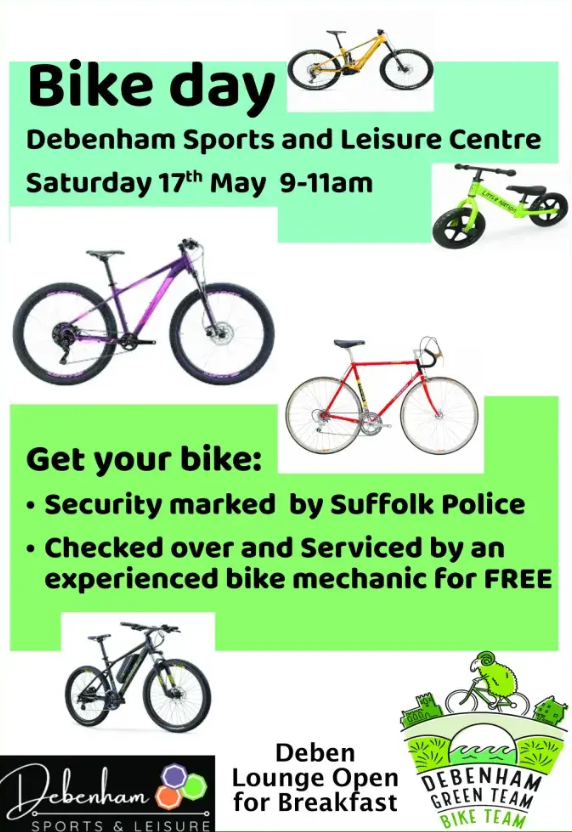 HaleswrthPolice's tweet image. Why not join Officers from the Community Policing Team this Sat at #Debenham Sports and Leisure Centre for Bike Day in conjunction with the Debenham Green Team , Bike Team. Officers will be there offering crime prevention advice &amp;amp; security marking bikes.

#1330 #cpt #bikemarking