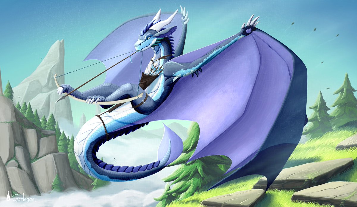 Garlegas's tweet image. Illustration done for @LiricWyvern 🍃🍃