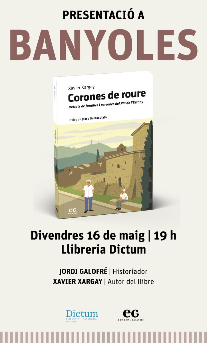 🍂👑🍂

Els textos d'en Xavi Xargay continuen coronant històries quotidianes de famílies i persones del Pla de l'Estany. No és pas una corona lluent i ostentosa, més aviat una lloança cap a un món que es buida. Demà, a la <a href="/DictumLlibreria/">Llibreria Dictum</a> de #Banyoles!