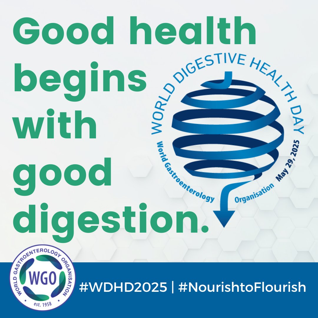 World Gastroenterology Organisation (WGO) (@worldgastroorg) on Twitter photo World Digestive Health Day 2025 is almost here!
Throughout the month of May, be sure to tag WGO in your WDHD posts using the hashtags #NourishToFlourish and #WDHD2025! πππ For more campaign details, visit wdhd.worldgastroenterology.org. World Digestive Health Day 2025 is almost here!
Throughout the month of May, be sure to tag WGO in your WDHD posts using the hashtags #NourishToFlourish and #WDHD2025! πππ For more campaign details, visit wdhd.worldgastroenterology.org.