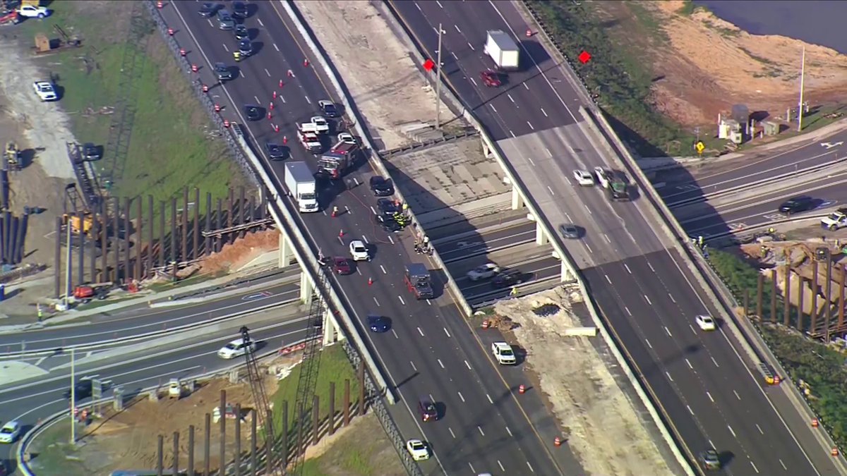 Crash on I-4 EB at CR-532, 3 left lanes blocked.