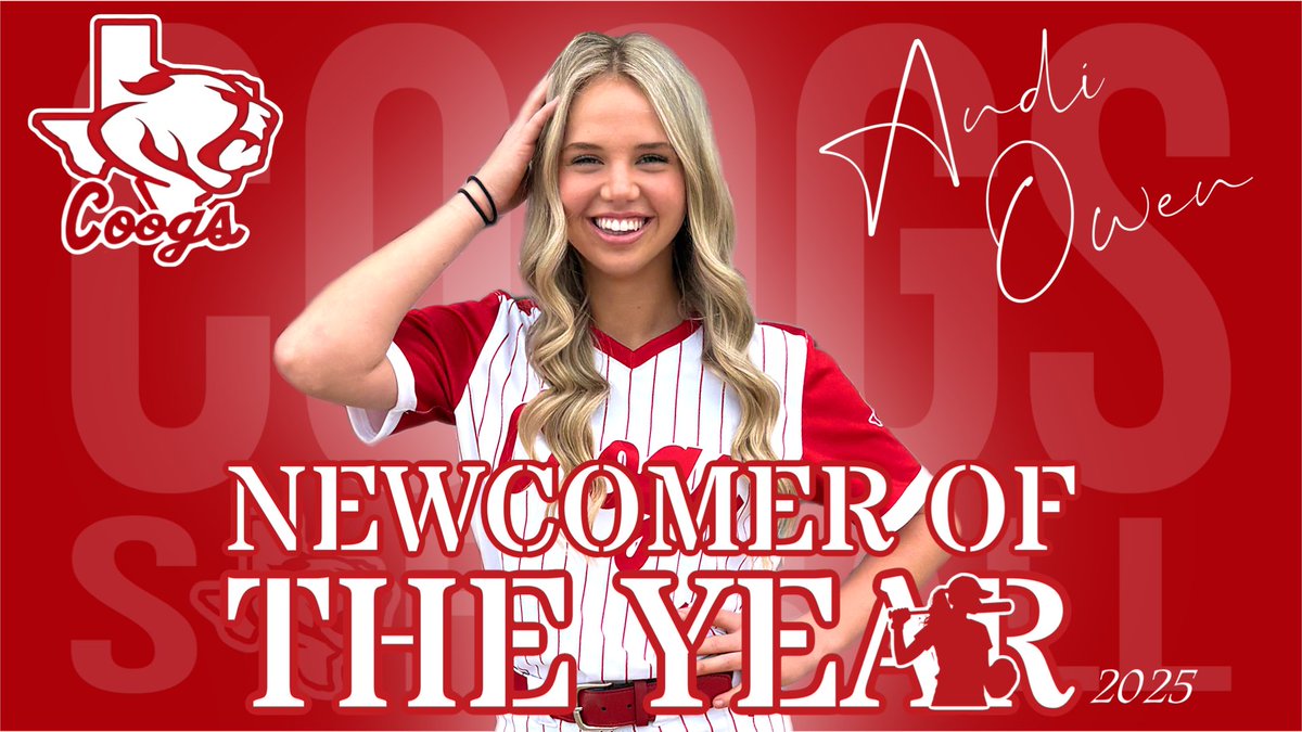 This year’s Player Voted “Newcomer of the Year” Award for the 2025 Crosby High School Softball season goes to 
<a href="/AndiOwen27/">Andi Owen</a>
 🏆

This freshman 🐠 hit leadoff for us and showed her true triple threat potential all season. In the field she locked down the hot corner for the COOGS.