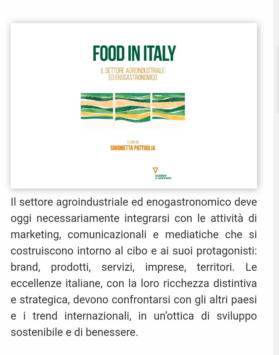 Comunica_Media's tweet photo. 📌 La European Food Agency News titola la notizia della pubblicazione del nuovo libro di Simonetta Pattuglia, "Food in Italy" (Guerini e Associati, 2024),
#FoodInItaly #SimonettaPattuglia #Agroalimentare #MadeInItaly https://t.co/m8kaG9K7Ur