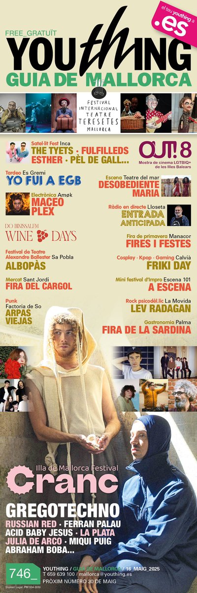 En la Guia de Mallorca youthing.es puedes consultar la agenda con las actividades del 16 al 29 de MAYO.