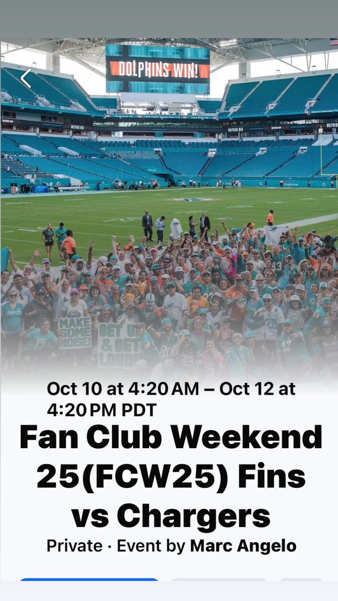 Fan Club Weekend will be October 10-12th against the Chargers per <a href="/NorcalDolfan/">Norcal Dolfan</a> 🥳