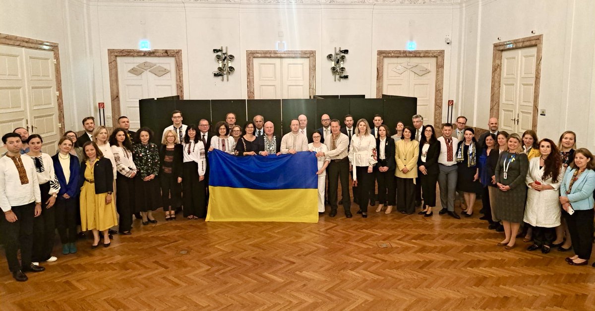 Today, the <a href="/OSCE/">OSCE</a> was bright with Vyshyvankas and blue&amp;yellow colors🇺🇦

Grateful to our colleagues for upholding the tradition of wearing Vyshyvankas as a token of unwavering intl support — especially now, as #Ukraine’s identity&amp;sovereignty are under attack by russia’s aggression.