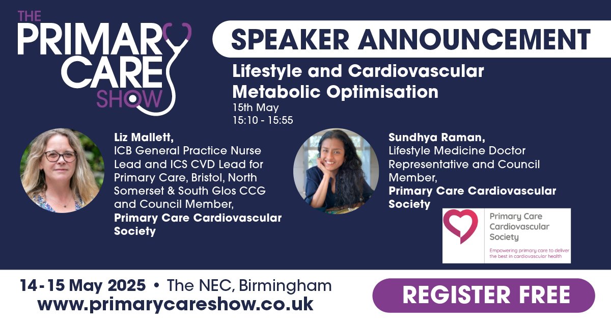Primary Care Cardiovascular Society (@pccs_uk) on Twitter photo Are you <a href="/PrimaryCareShow/">The Primary Care Show</a> today? We invite you to come and join us this afternoon to hear about lifestyle and cardiovascular metabolic optimisation with our Lifestyle Representative <a href="/MyWellnessDoctr/">MyWellnessDoctor</a> and Council Member, Liz Mallett, ICB General Practice Nurse Lead. Are you <a href="/PrimaryCareShow/">The Primary Care Show</a> today? We invite you to come and join us this afternoon to hear about lifestyle and cardiovascular metabolic optimisation with our Lifestyle Representative <a href="/MyWellnessDoctr/">MyWellnessDoctor</a> and Council Member, Liz Mallett, ICB General Practice Nurse Lead.