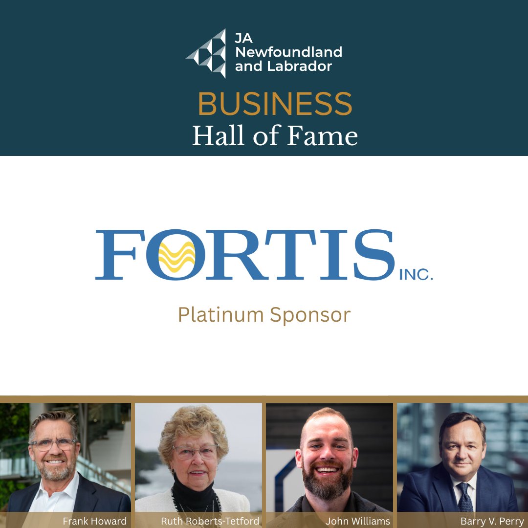 JA Newfoundland and Labrador (@janlinspires) on Twitter photo As we approach the JA Business Hall of Fame Gala, we would like to recognize the event's platinum sponsor, <a href="/Fortis_NA/">Fortis Inc.</a>
In addition to celebrating excellence, this event celebrates JA's work with youth.
Thank you to all sponsors and event supporters. As we approach the JA Business Hall of Fame Gala, we would like to recognize the event's platinum sponsor, <a href="/Fortis_NA/">Fortis Inc.</a>
In addition to celebrating excellence, this event celebrates JA's work with youth.
Thank you to all sponsors and event supporters.