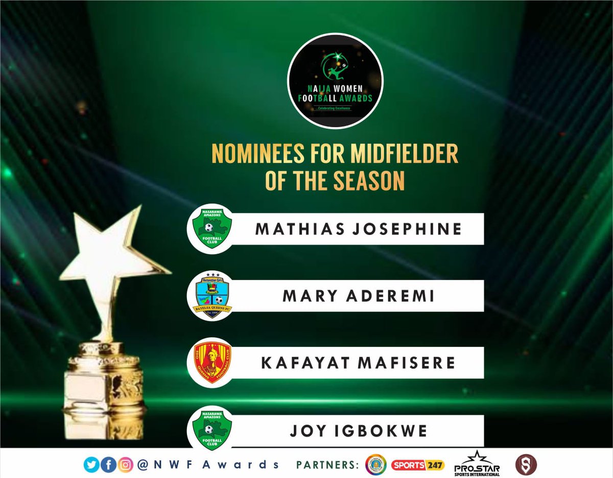 NWFAward's tweet photo. 🎯🎯 REVEALED 🎯🎯
Have a glance through the Nominees for Midfielder of the Season
It's a journey of Benin ➡️ Lafia ➡️ Yenagoa 💪🏻
Who is the MAESTRO ⚠️⚠️
#NWFAwards2025 #NWFAwards #FirstMahi #SecurityStriker #ProStar #Sports247 https://t.co/cyrwBJo9uL