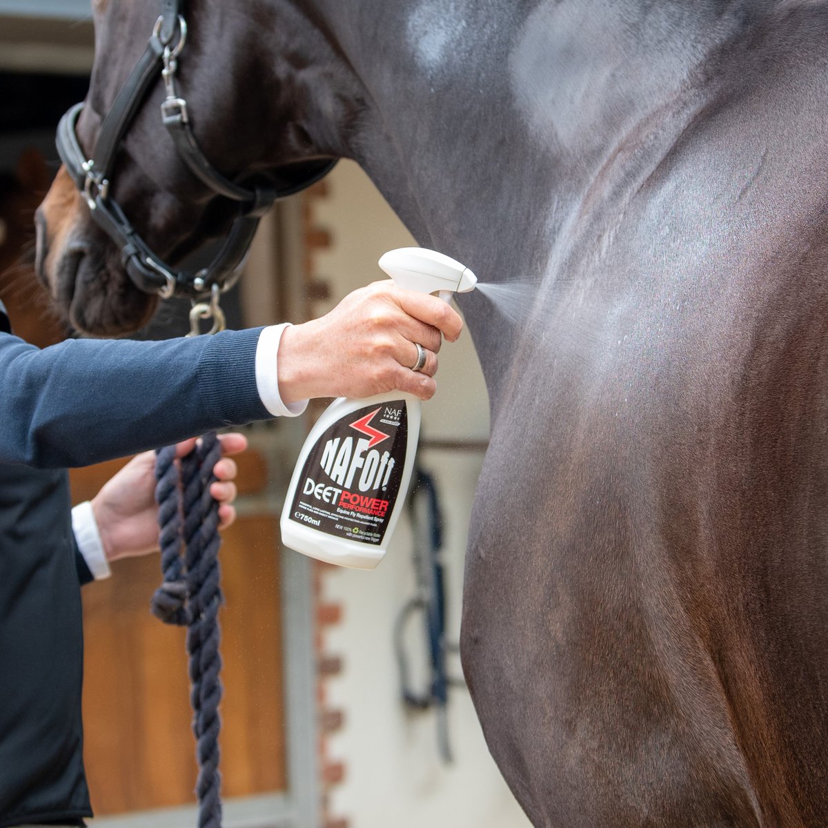 Instant Fly Protection with NAFOff Deet Power Performance. During fly season, banish the buzz of flies, horse flies and insect menace with NAFOff Deet Power Performance, formulated to offer long lasting protection so that every horse can enjoy fly free days.