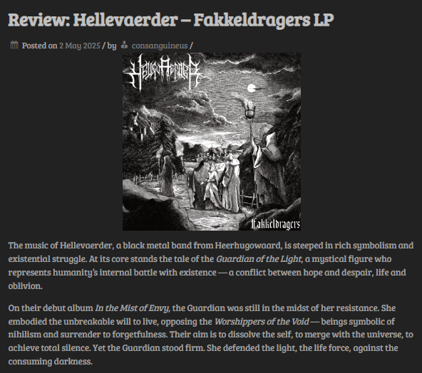 WarProd's tweet photo. #ReviewTime
Thanks @merg_en_been_magazine for reviewing #Hellevaerder Fakkeldragers
CD @WarProd / #voidwandererproductions
Vinyl & Tape by #zwaertgevegt
Merch via #VoidWandererProductions
https://t.co/fiOkIXcjWQ
https://t.co/tOPSbCwZ7h
#WarProductions
#SupportTheUnderground https://t.co/ipRXNP3iKu