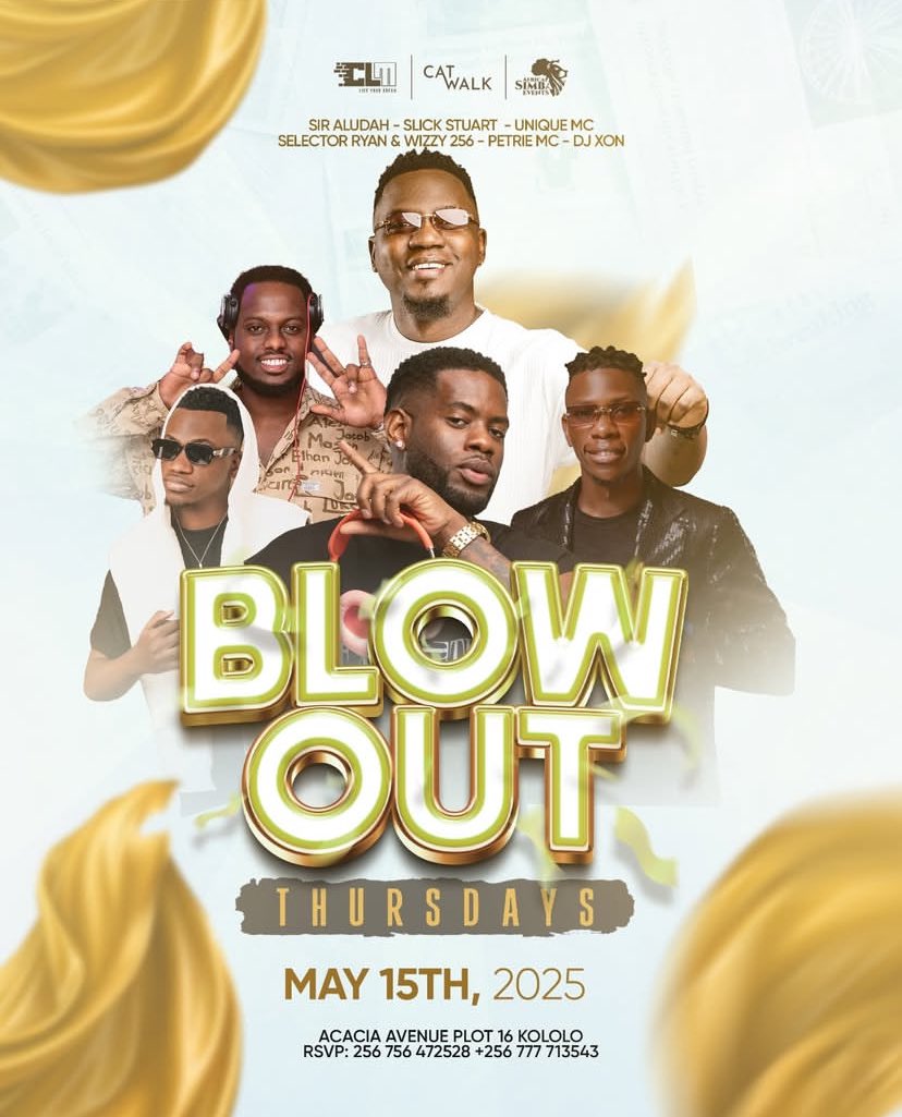 Mushrm (@mushroominc) on Twitter photo Gear up for Blow Out Thursday at <a href="/CatwalkKla/">Catwalk Lounge Kampala</a>. <a href="/DjAludah/">Sir. Aludah π</a>, <a href="/djSlickStuart/">djslickstuart</a>, <a href="/DjXonOfficial/">Djay Xon</a>, <a href="/SelectaRyan_/">Selecta Ryan πΊπ¬</a>, and <a href="/deejaywizzy256/">Deejay Wizzy 256</a> hit the decks, delivering a relentless wave of epic bangers to keep you dancing all night! Gear up for Blow Out Thursday at <a href="/CatwalkKla/">Catwalk Lounge Kampala</a>. <a href="/DjAludah/">Sir. Aludah π</a>, <a href="/djSlickStuart/">djslickstuart</a>, <a href="/DjXonOfficial/">Djay Xon</a>, <a href="/SelectaRyan_/">Selecta Ryan πΊπ¬</a>, and <a href="/deejaywizzy256/">Deejay Wizzy 256</a> hit the decks, delivering a relentless wave of epic bangers to keep you dancing all night!