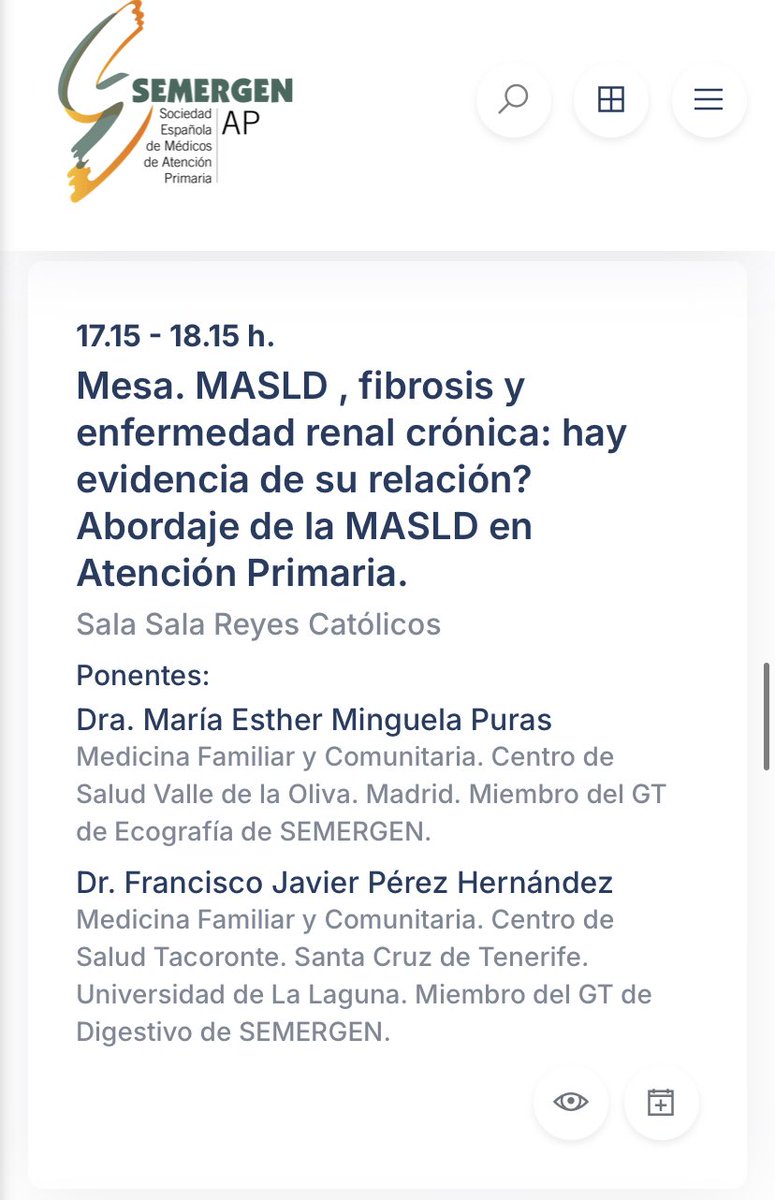 ¿Sabes manejar el MASLD en tu consulta de atención primaria? 👉 Te esperamos el Viernes 16 de mayo a las 17:15h en las 3as Jornadas de Actualización <a href="/SEMERGENap/">SEMERGEN | Médicos de AP</a> en Segovia con esta mesa y mucho más 👇#JornadasActualizacion2025
