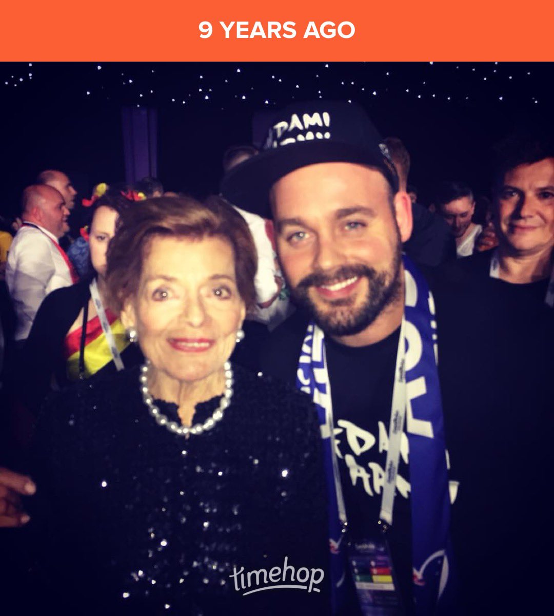 My photo with Lys Assia popped up on Timehop today. I love checking Timehop for #Eurovision memories during May. 🥰
