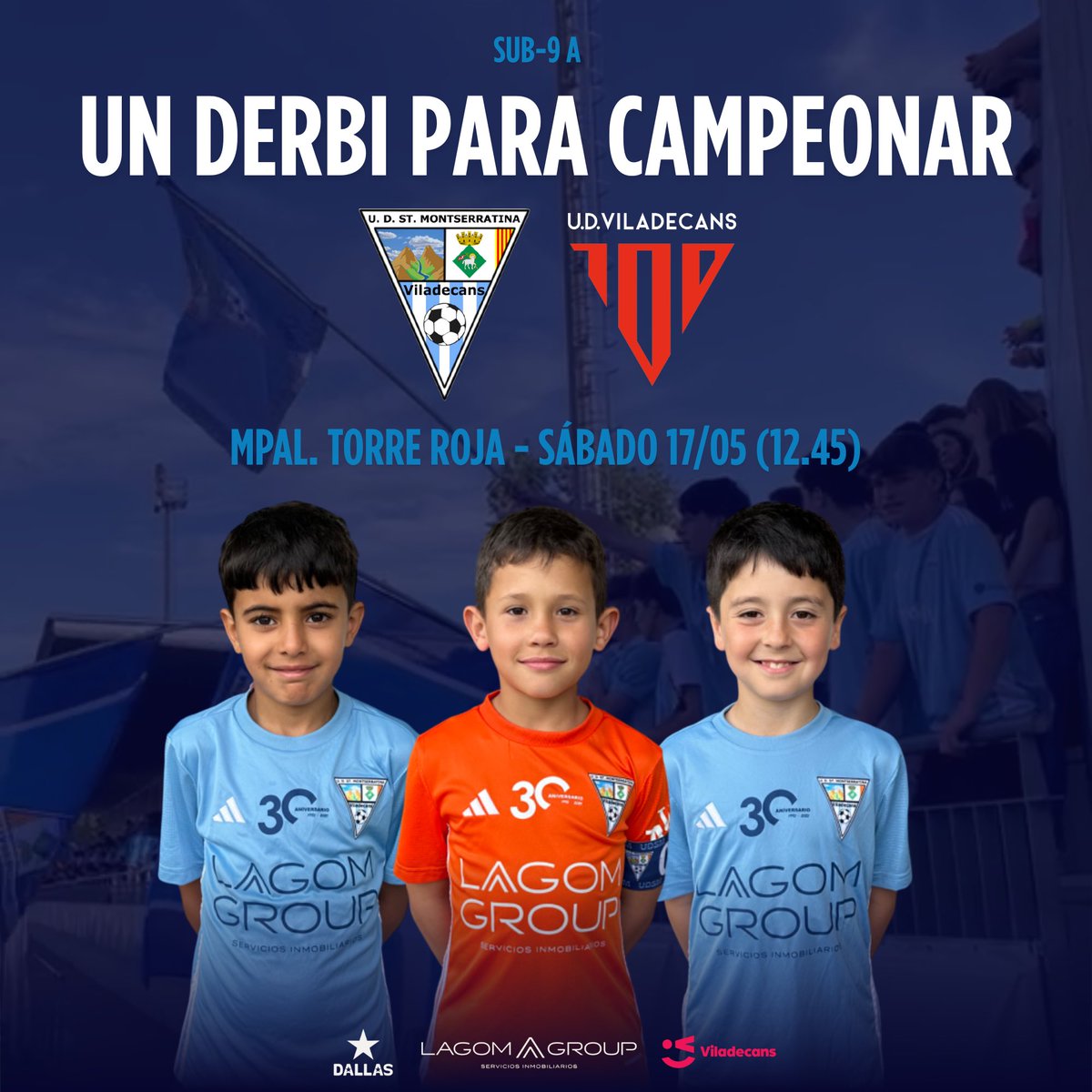Sector Montserratina (@udsectorm) on Twitter photo CLUB |
🔜 Nuestro Sub 9 A se puede proclamar campeón y conseguir un histórico ascenso a Primera.
🏟️ Llenemos el fortín para ganar el Derbi ante <a href="/UD_Viladecans/">UD Viladecans</a> y celebrar juntos.
#MareaAzul CLUB |
🔜 Nuestro Sub 9 A se puede proclamar campeón y conseguir un histórico ascenso a Primera.
🏟️ Llenemos el fortín para ganar el Derbi ante <a href="/UD_Viladecans/">UD Viladecans</a> y celebrar juntos.
#MareaAzul