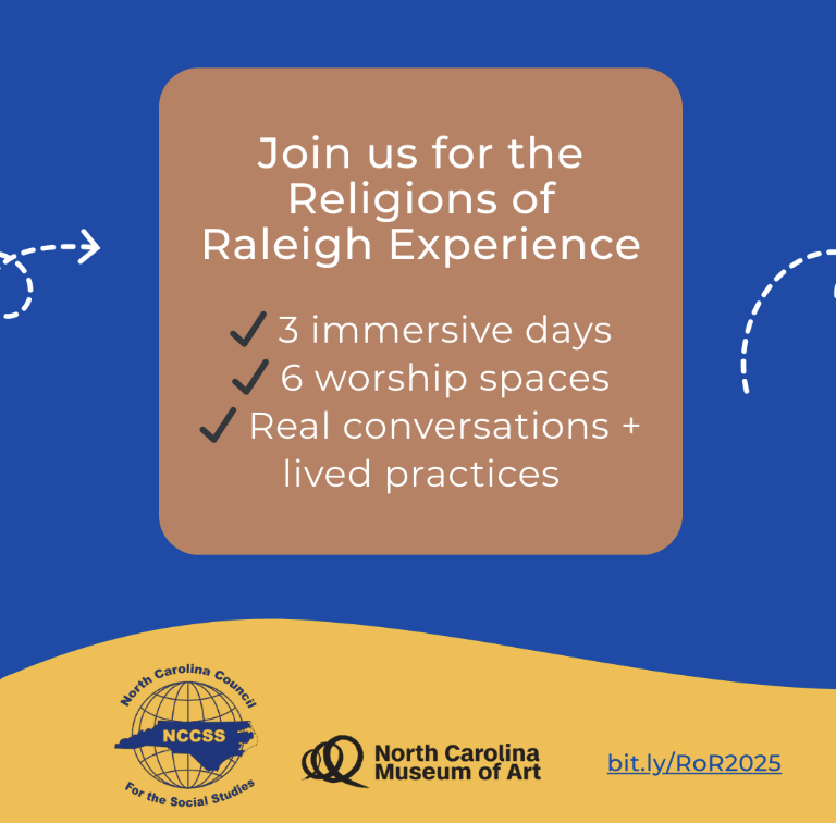 🕍WORSHIP SPACE TOUR
✨ 6 worship spaces. 3 days. 1 unforgettable experience.
Join us for a deep dive into lived religion with in-person visits to:
🕌 Islamic Association of Raleigh
🛕 Sri Venkateswara Temple
⛪ All Saints Antiochian Orthodox Church
🕍 Beth Shalom Synagogue
🧘