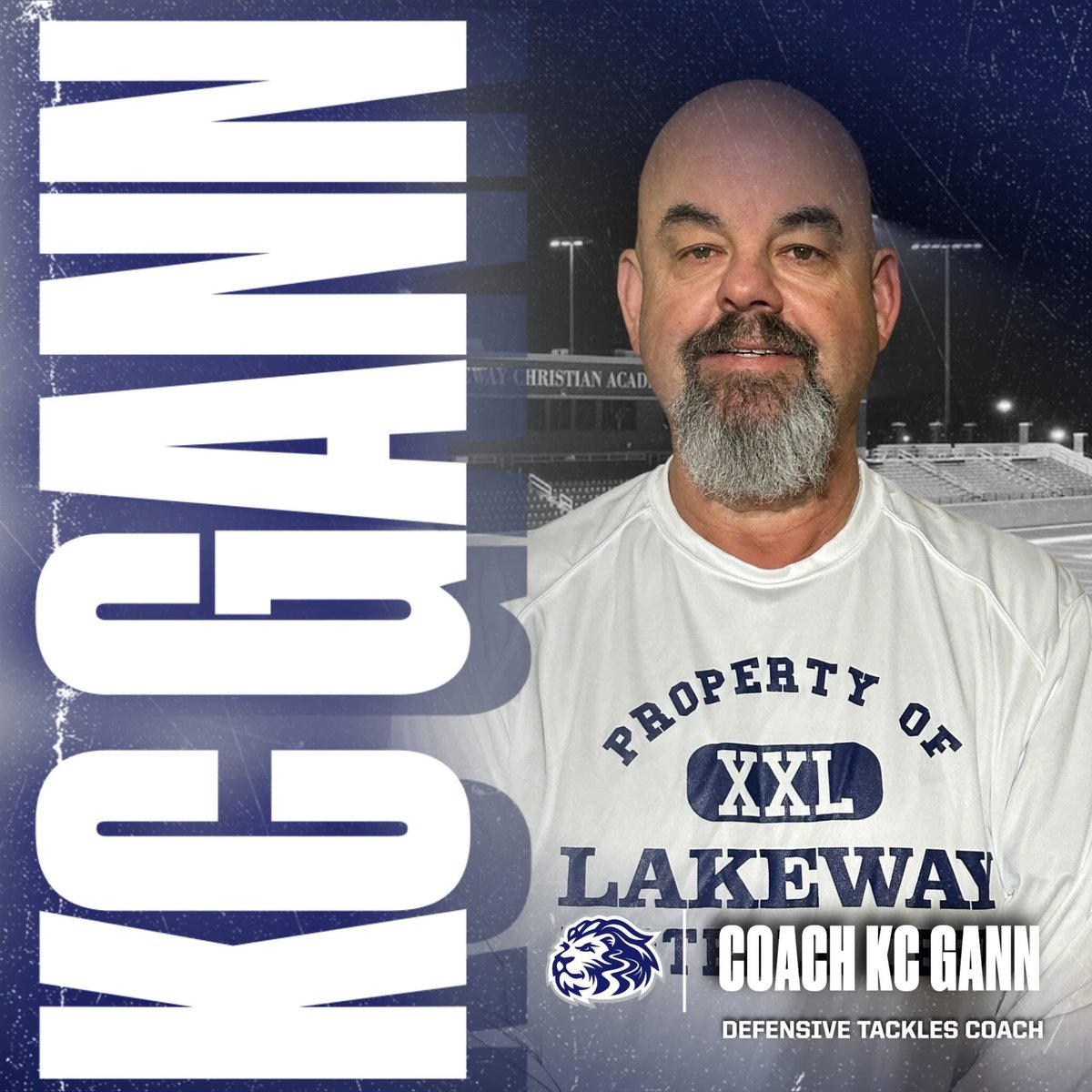 Lions Football has named KC Gann as Defensive Tackles Coach 🏈🦁

Coach Gann is beginning his 1st season at Lakeway Academy and has over 30 years of coaching experience at the youth, high school, and collegiate level.