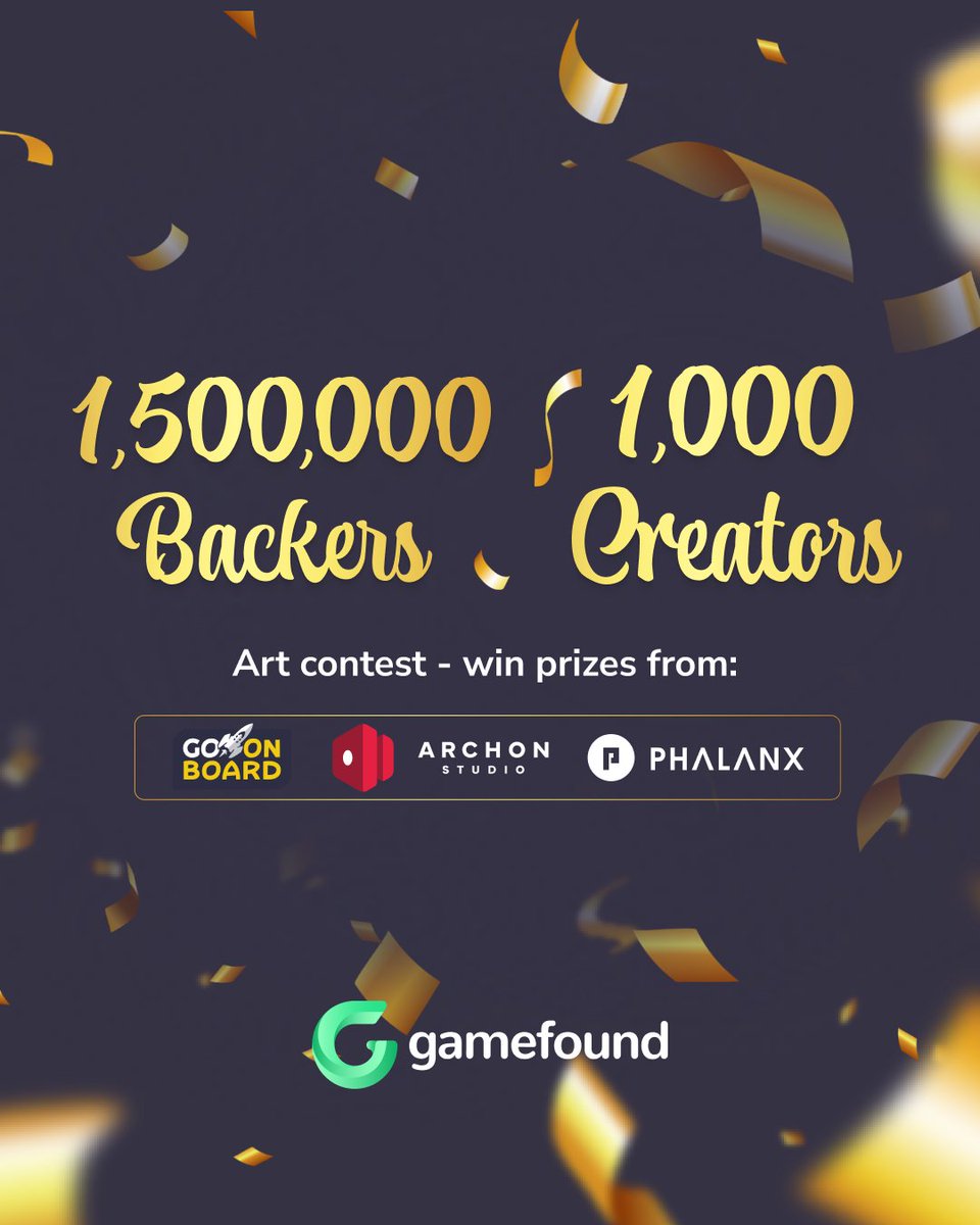 🎉 1.5 million backers + 1000 creators on Gamefound!
We're celebrating with a Community Art Contest:
– Design a physical Gamefound mascot
– 7 days to submit – no AI or 3D printing
– Win awesome board games
👉 gamefound.com/en/blog/post/1…
Thanks for being part of the journey 💚