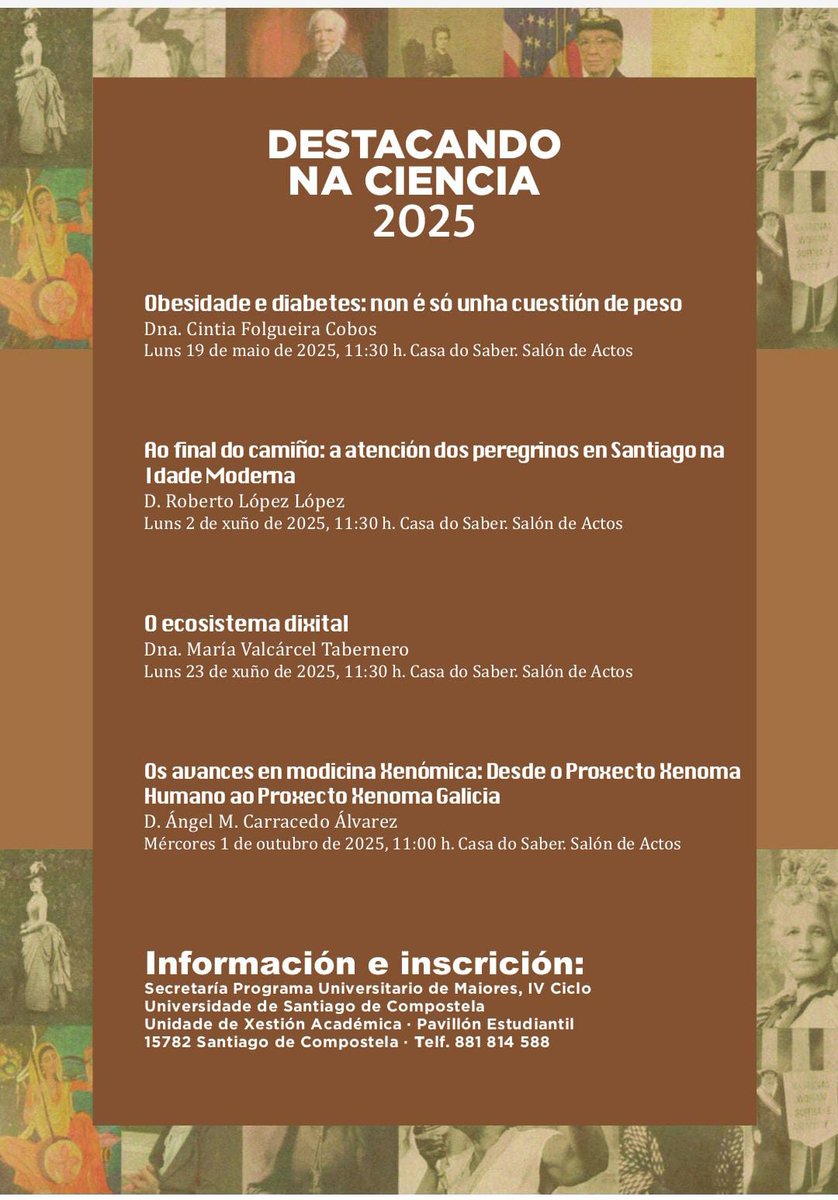 Cintia Folgueira (@cintiafolgueira) on Twitter photo É un pracer participar en Destacando na Ciencia 2025 o 19 de maio na Casa do Saber en Lugo, organizado pola <a href="/UniversidadeUSC/">USC</a> e o <a href="/concellodelugo/">Concello de Lugo</a> – Benestar Social e Maiores
<a href="/idis_research/">Instituto de Invest. Sanitaria de Santiago (IDIS)</a> #Divulgación #Saúde É un pracer participar en Destacando na Ciencia 2025 o 19 de maio na Casa do Saber en Lugo, organizado pola <a href="/UniversidadeUSC/">USC</a> e o <a href="/concellodelugo/">Concello de Lugo</a> – Benestar Social e Maiores
<a href="/idis_research/">Instituto de Invest. Sanitaria de Santiago (IDIS)</a> #Divulgación #Saúde