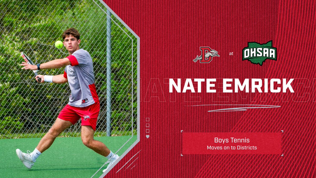 CONGRATULATIONS! Nate Emrick is moving on to Districts in the OHSAA Boys Tennis Tournament #playlikeahound