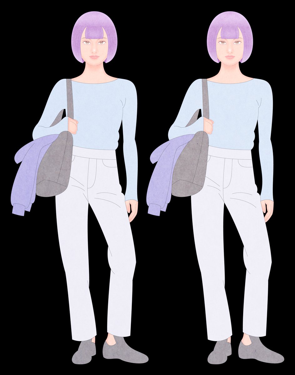 zaraの写真をトレースしてみる。#美少女イラスト #イラスト #女性 #ファッションイラスト