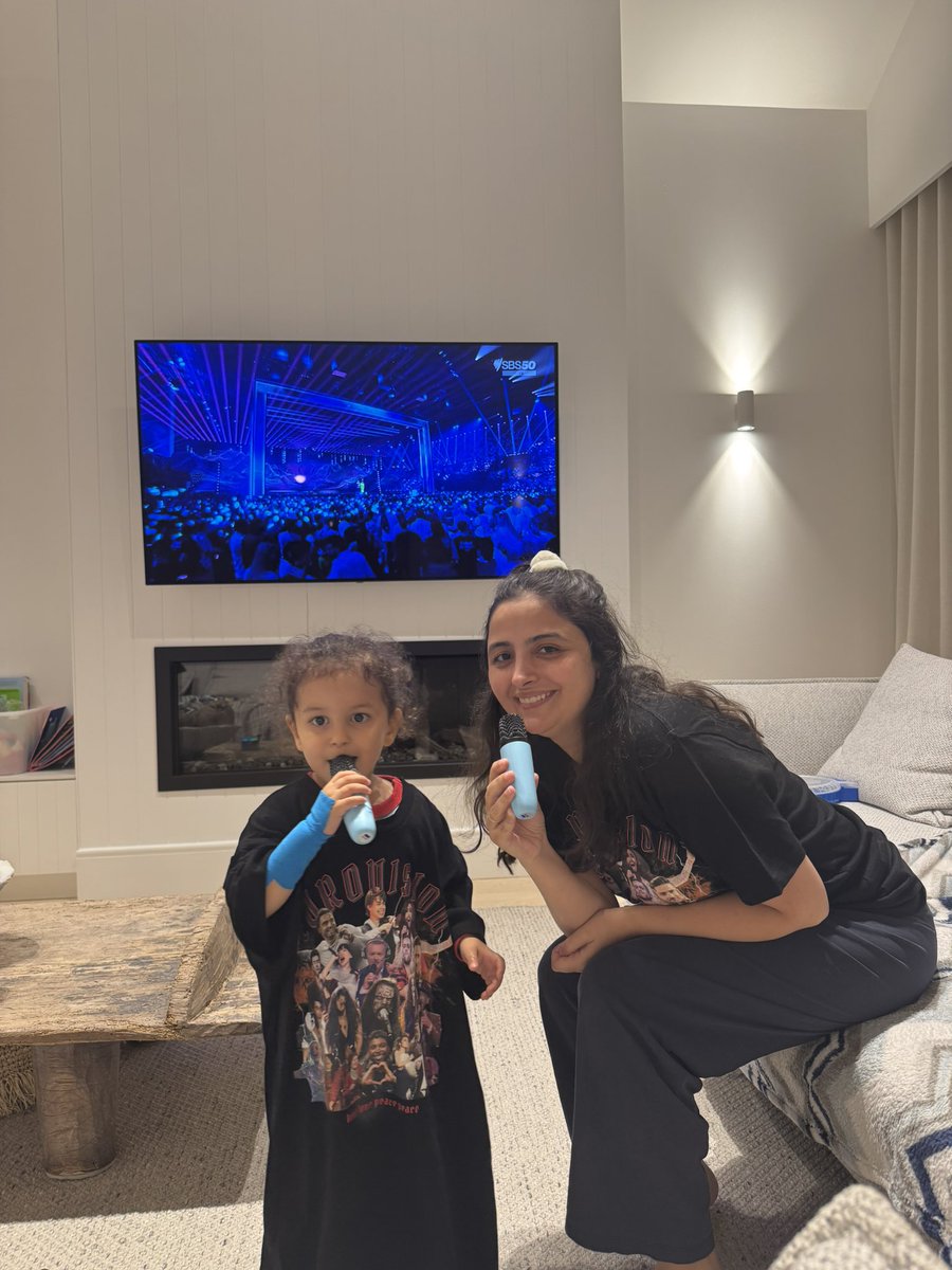 kimiaaaas's tweet photo. Eurovision shirts are out and the festivities have begun. Here’s to the best weekend of the year!!! #Eurovision2025 #SBSEurovision https://t.co/Mf4EOx8BqY