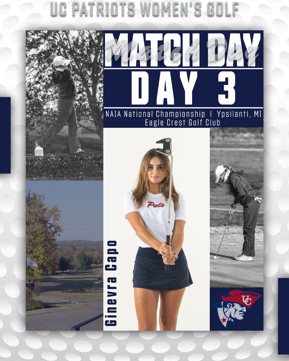 After making the cut the Patriots are looking to climb the leaderboard on as they compete on day 3 of the NAIA National Championship.  #OneBigTeam 

🕑- 10:30 Tee Time off hole 10  
📈- tinyurl.com/2wcyjhbb