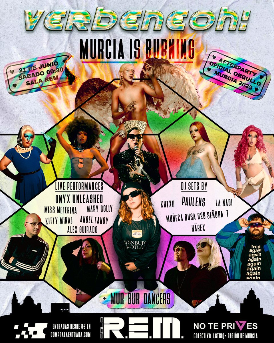 ✨🍋 MURCIA 🍋✨

21 de JUNIO
Sala Rem
Afterparty oficial del Orgullo de Murcia

VERBENEOH!
