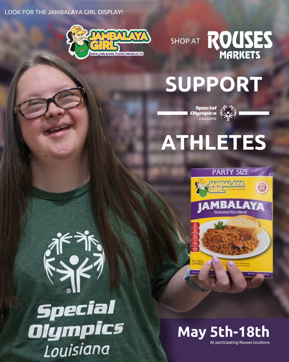 Heading out for groceries this morning?  Stop at Rouses Markets to get your groceries and some Jambalaya Girl and support SOLA athletes at the register!

<a href="/RousesMarkets/">Rouses Markets</a>