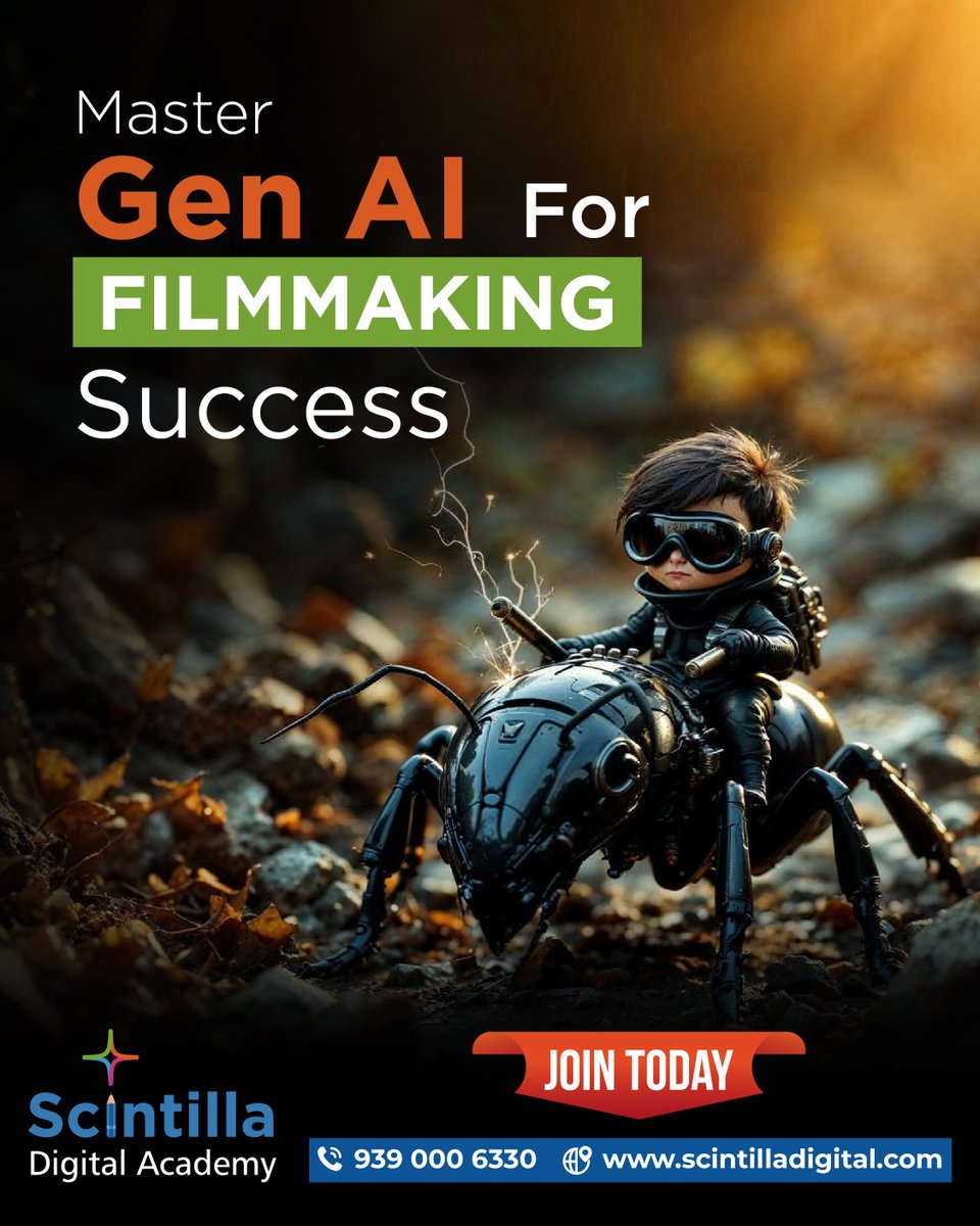 ScintillaAcadem's tweet image. Your right choice to learn video editing and filmmaking with Gen AI skills. Join Scintilla Digital Academy

#LearnVideoEditing #FilmmakingSkills #GenAI #DigitalCreativity #futurefilmmakers #VideoEditingCourse #CreativeLearning #aiinediting #FilmmakingJourney #creativeacademy