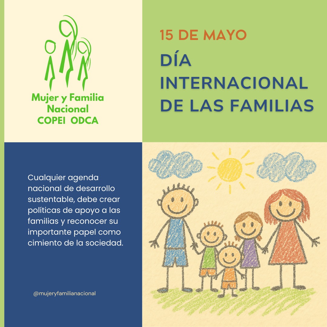 En el Día Internacional de las Familias, reiteramos nuestro compromiso de fortalecer los lazos familiares y promover ambientes de amor, respeto y apoyo mutuo. Reconocemos que las familias son la base de una sociedad saludable y resiliente. Juntos, trabajamos por un futuro mejor