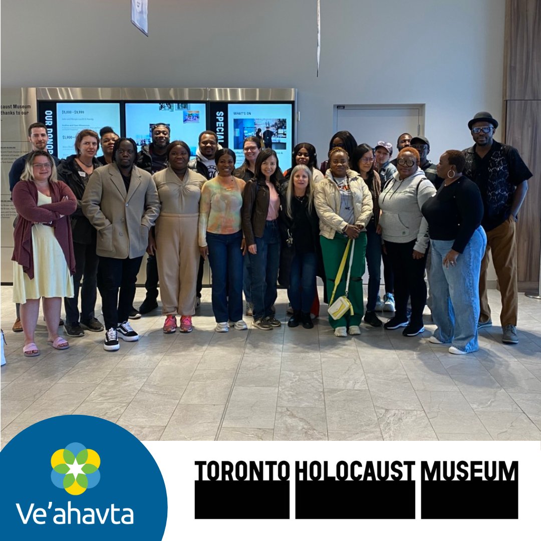Last week, Ve'ahavta's program participants visited the @TorontoHolocaustMuseum to learn about this dark chapter of Jewish history. All of our pre-employment program participants visit the museum because of the universal relevancy of the story of the Jewish people.