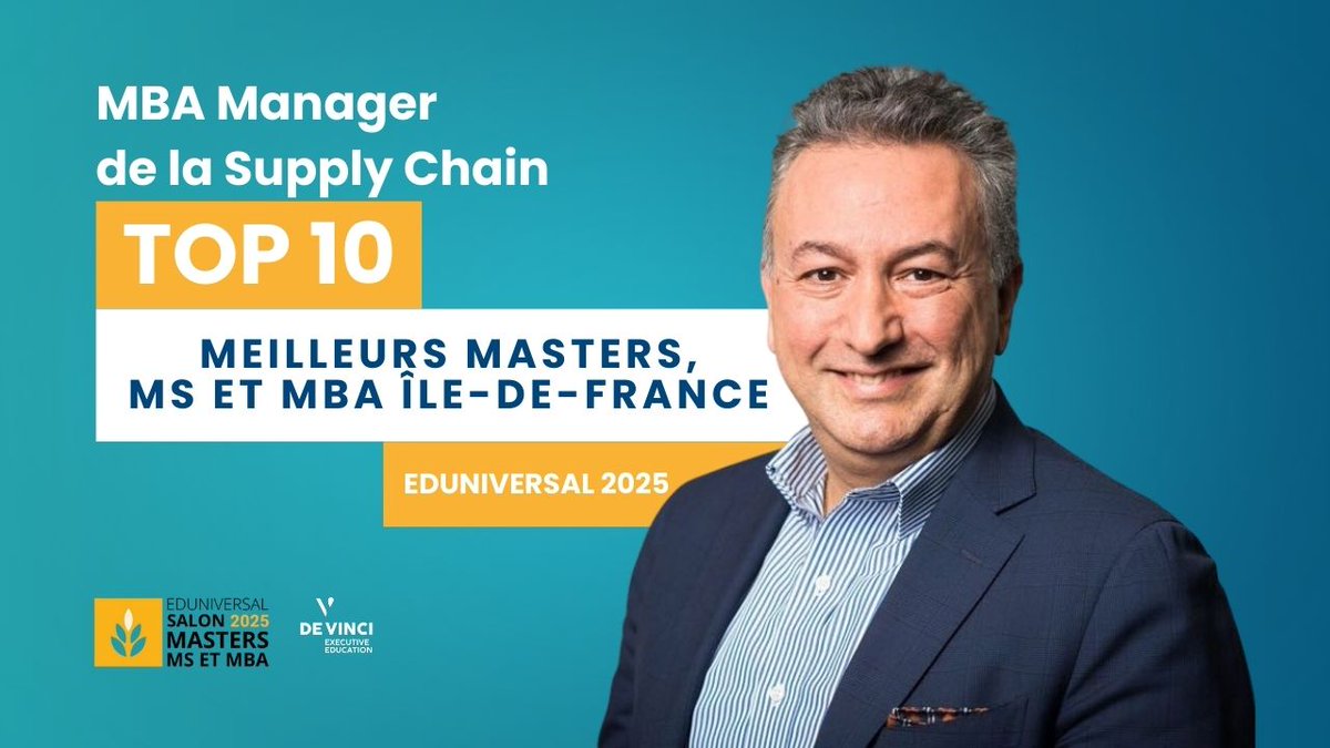 Devinci Executive Education (@devinciexec) on Twitter photo ⚡🏆 Le MBA Manager de la Supply Chain en TOP 10 des Meilleurs Masters Logistique Île-de-France, d'après le classement Eduniversal 2025.
👉 ow.ly/scPb50VurOS
📅 Prochaine rentrée : 6 octobre 2025 ⚡🏆 Le MBA Manager de la Supply Chain en TOP 10 des Meilleurs Masters Logistique Île-de-France, d'après le classement Eduniversal 2025.
👉 ow.ly/scPb50VurOS
📅 Prochaine rentrée : 6 octobre 2025