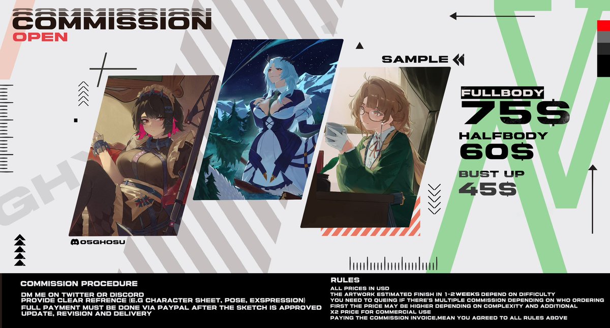 Flaviceps_7's tweet photo. Repost are very appreciated!!]       

 Hello! Nice to meet you  I'm opening 4 slots for commissions!   

  if anyone interested please dm me on X or Discord: 05ghosu.  

Thank you~   #commissionsopen #commissionart #Commission #opencommissions #commissionart #ArtistOnTwitter https://t.co/0PMNr5PbB5