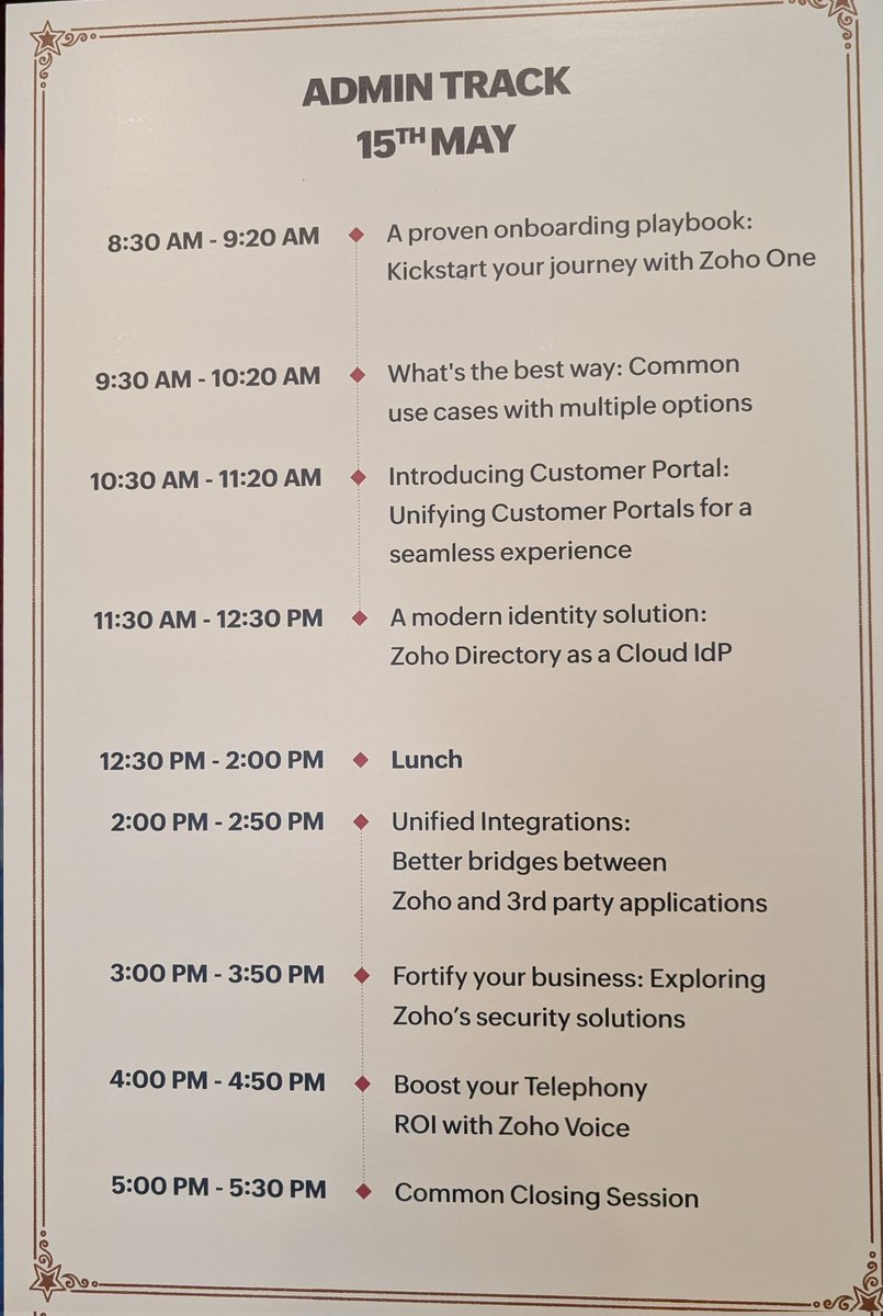 Chitrapandian (@chithu) on Twitter photo #Zoholics 2025 Day-2
Attend our #Zoho Admin Track to learn from our product experts sessions all about administration of <a href="/ZohoOne/">Zoho One - The OS for Business</a> , <a href="/ZohoDirectory/">Zoho Directory</a> for any Zoho Apps centrally and <a href="/ZohoOneAuth/">Zoho OneAuth - Authenticator</a> to secure your accounts #Zoholics 2025 Day-2
Attend our #Zoho Admin Track to learn from our product experts sessions all about administration of <a href="/ZohoOne/">Zoho One - The OS for Business</a> , <a href="/ZohoDirectory/">Zoho Directory</a> for any Zoho Apps centrally and <a href="/ZohoOneAuth/">Zoho OneAuth - Authenticator</a> to secure your accounts