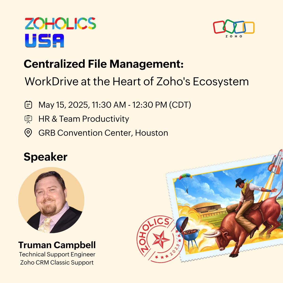 Catch us live at #ZoholicsUSA to see how #WorkDrive integrates with Zoho apps like CRM, Bigin, Projects Plus, and third-party tools to streamline file management, boost collaboration, and ensure data security—all from a single platform. 🙌

#Zoholics2025
