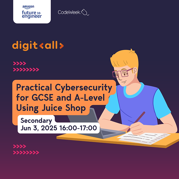 There is a highlight in the CPD calendar at Digit&lt;all&gt; with the upcoming Practical Cyber Security for GCSE and A-Level using Juice Shop event.   
digitall.charity/event-details/…