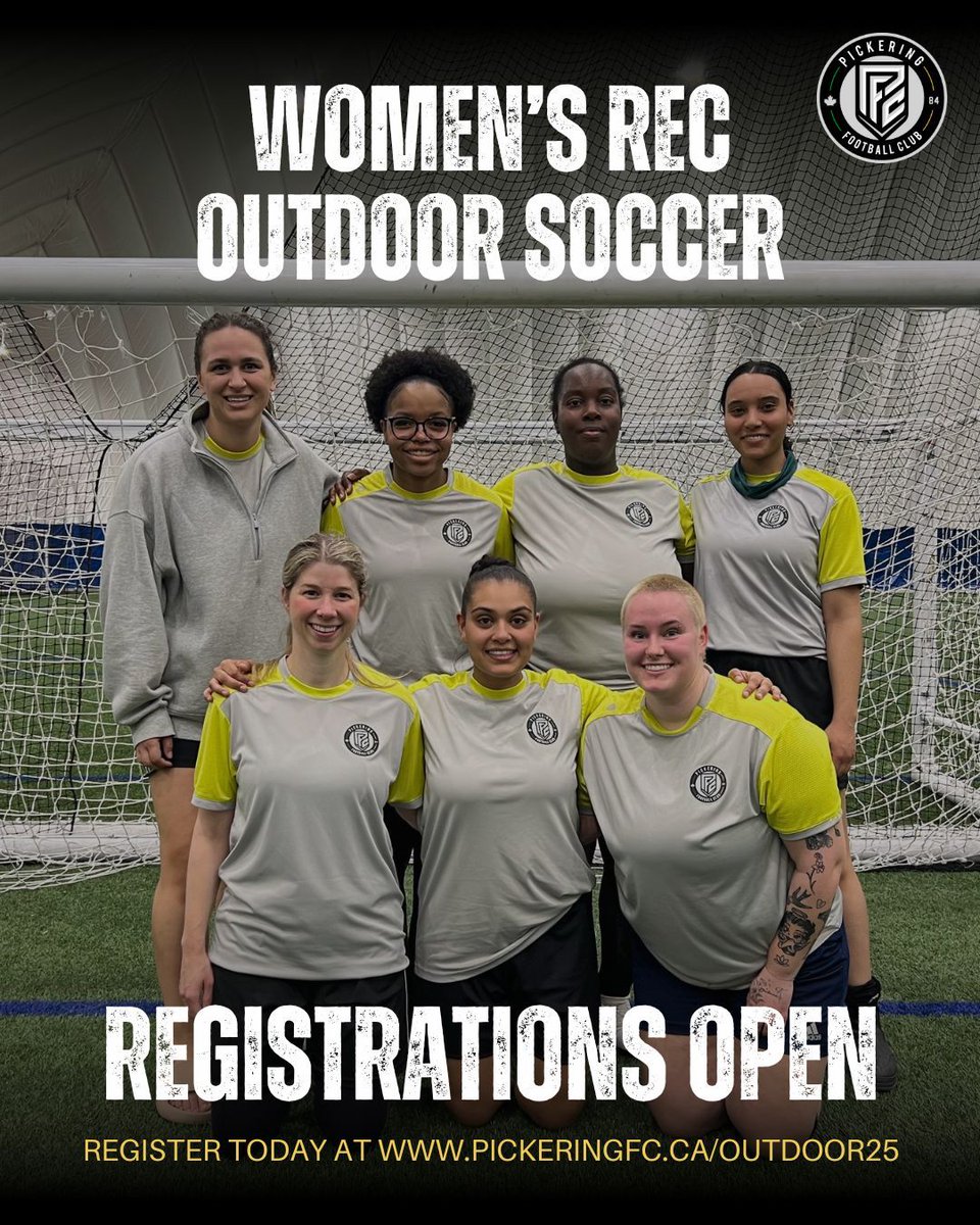 ⚽️ Women’s Rec Outdoor Soccer Registration is NOW OPEN! Calling all ladies 18+, whether you’re a seasoned player or just looking for fun and fitness, this league is for YOU! Join us for a recreational season from May to September.

Register here: pickeringfc.ca/outdoor25