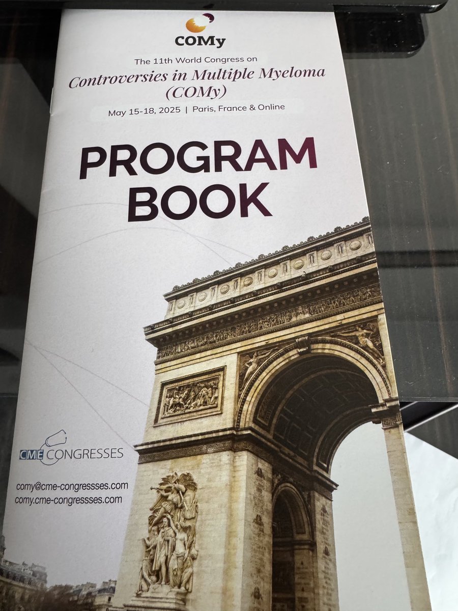 Happy to participate at the 11th COMy and grateful to Pr M Mohty for his invitation to give a plenary lecture:From thalidomide to CelMods:a clinical journey