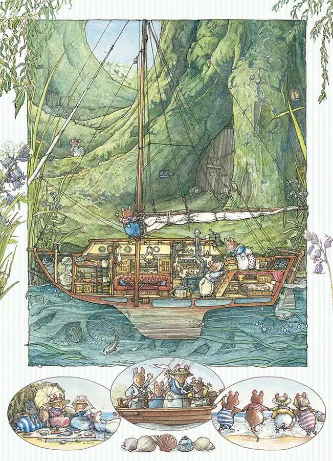 New puzzle for the summer! The weather is perfect and mice are setting sail downstream to the sea.

The all new ‘All Aboard!’ 500 piece puzzle features illustrations from Sea Story and is available now from our shop. (Link in bio)