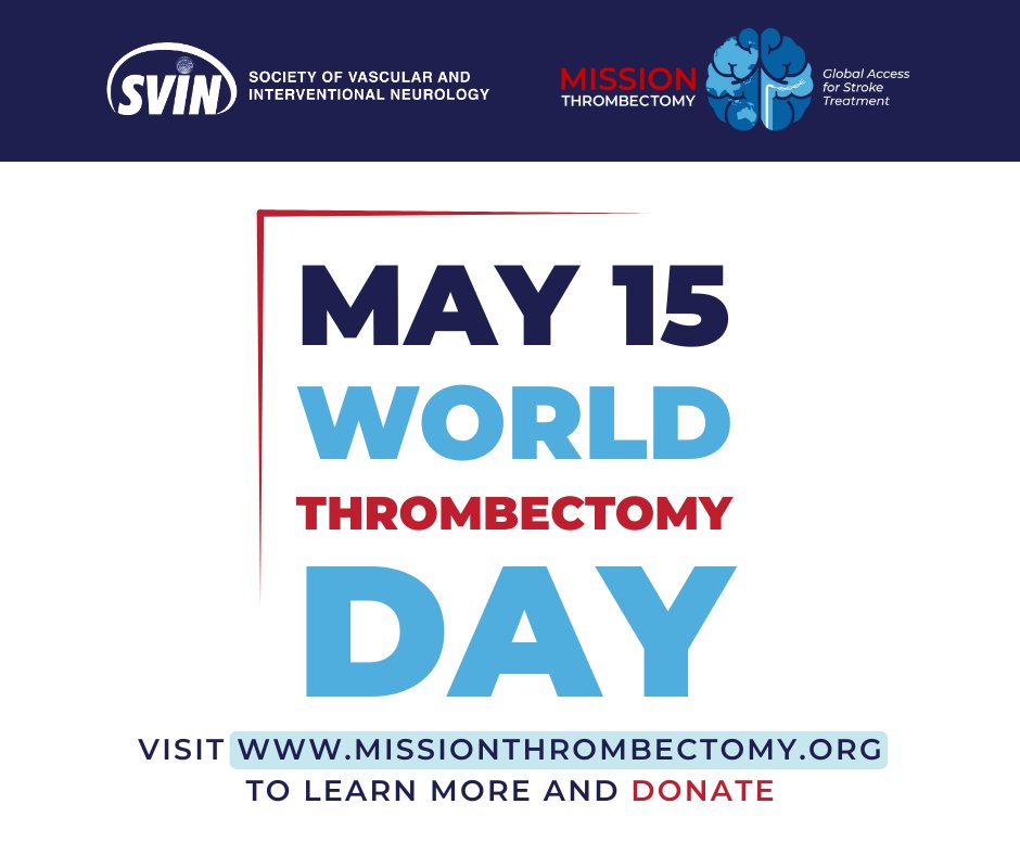 We are half way through #StrokeAwarenessMonth and today we recognize World Thrombectomy Day—a day to raise awareness about one of the most powerful tools we have in stroke care!

Mechanical Thrombectomy is an extremely effective standard-of-care procedure for large vessel